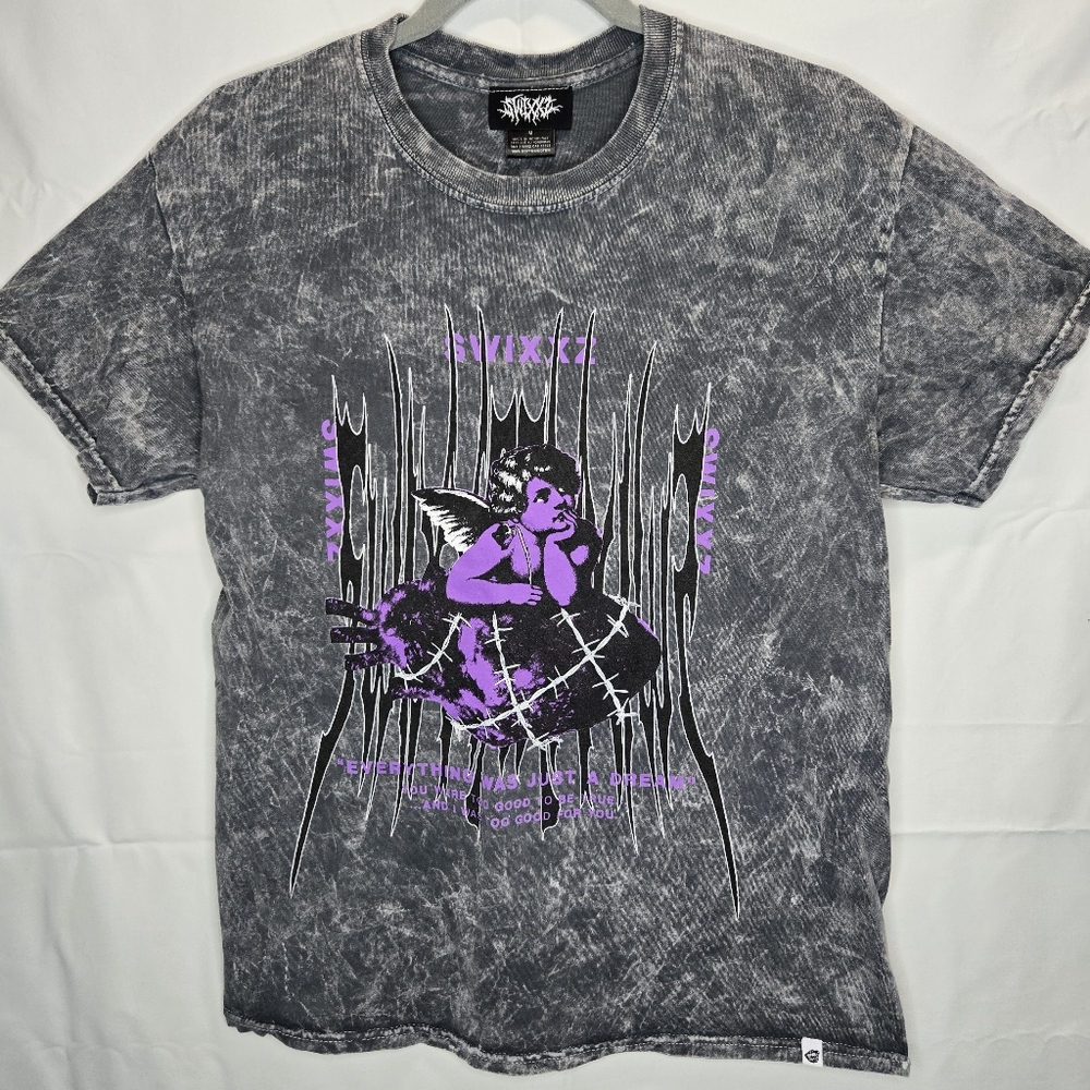 Maggie Lindemann Swixxz T-Shirt Men Sz M Gray/Purple Just A Dream Angel Cupid